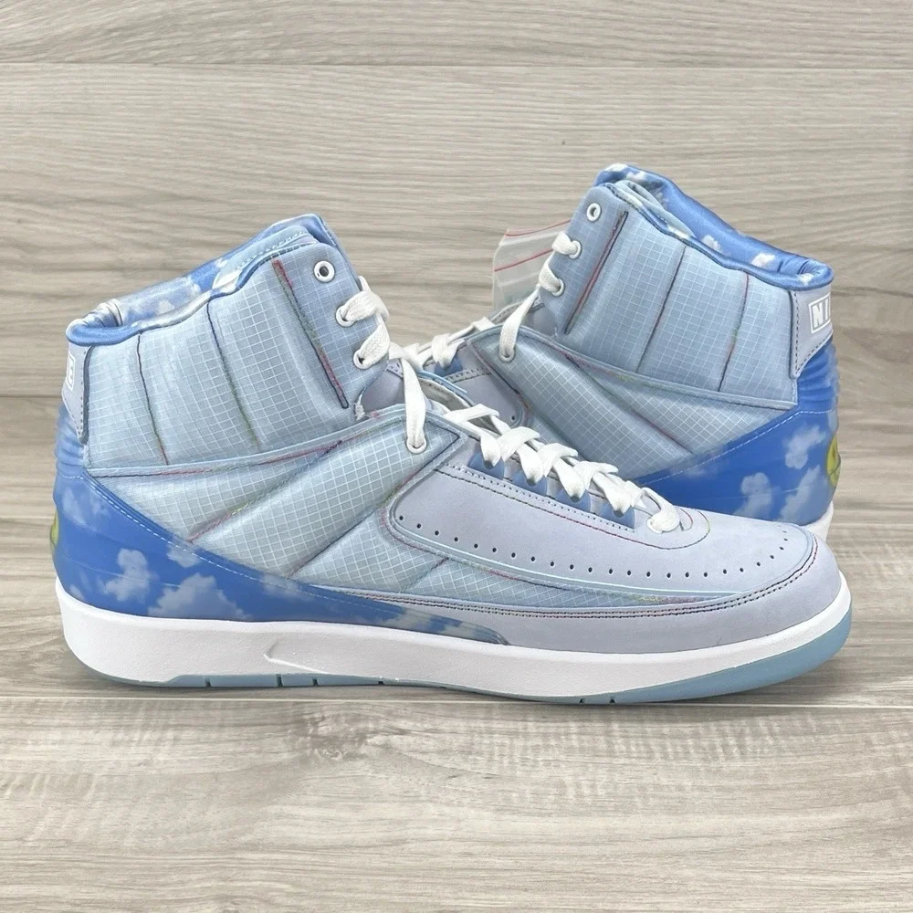 Nike Air Jordan 2 Retro J Balvin Shoes Blue White Mens Size 13 Sneakers.